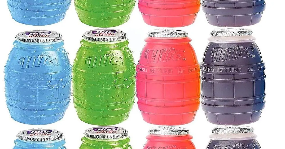 90s theme part drink Hug in different colors.