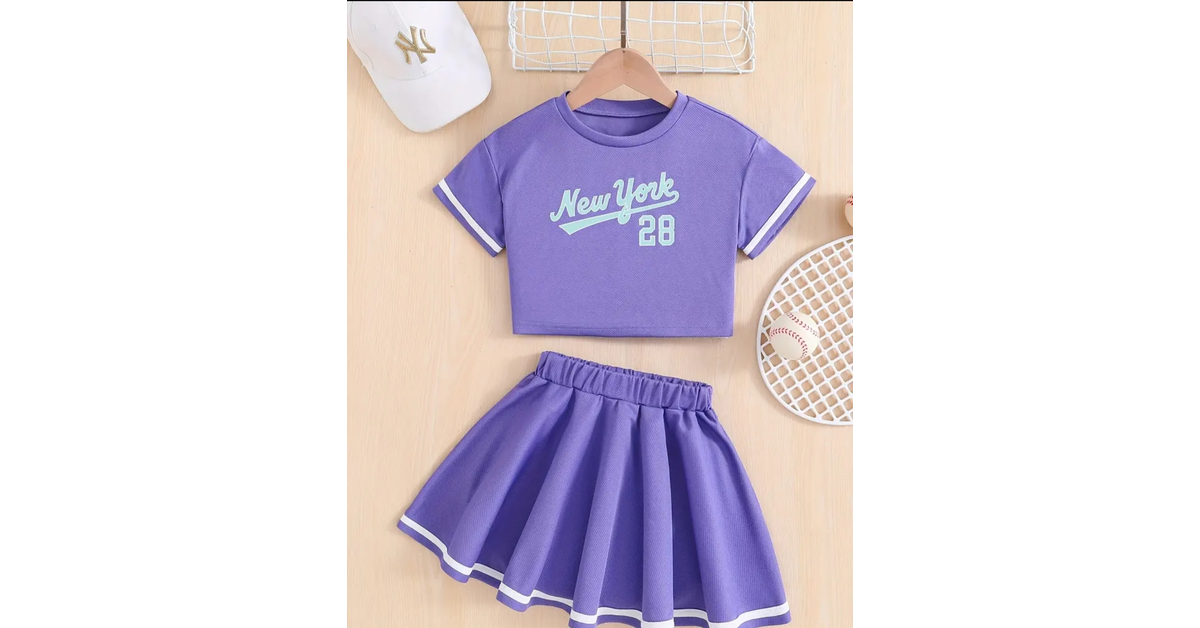 90s theme tennis dress in purple color.