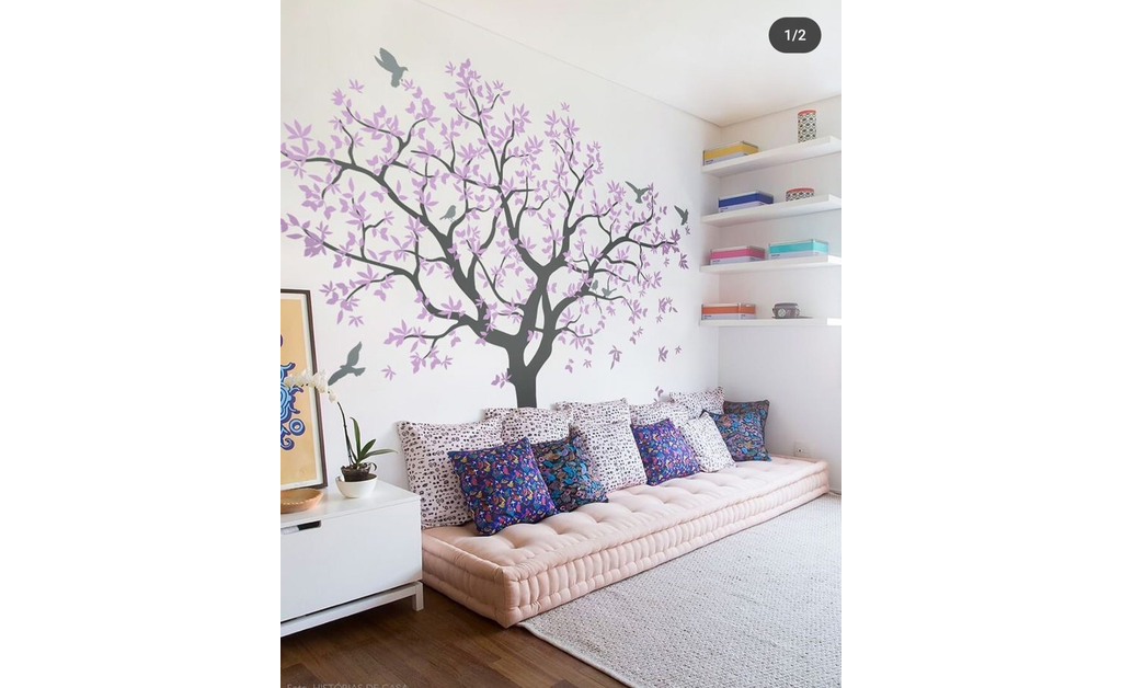 clean white wall storage racks in clutter free Japanese-style living room.